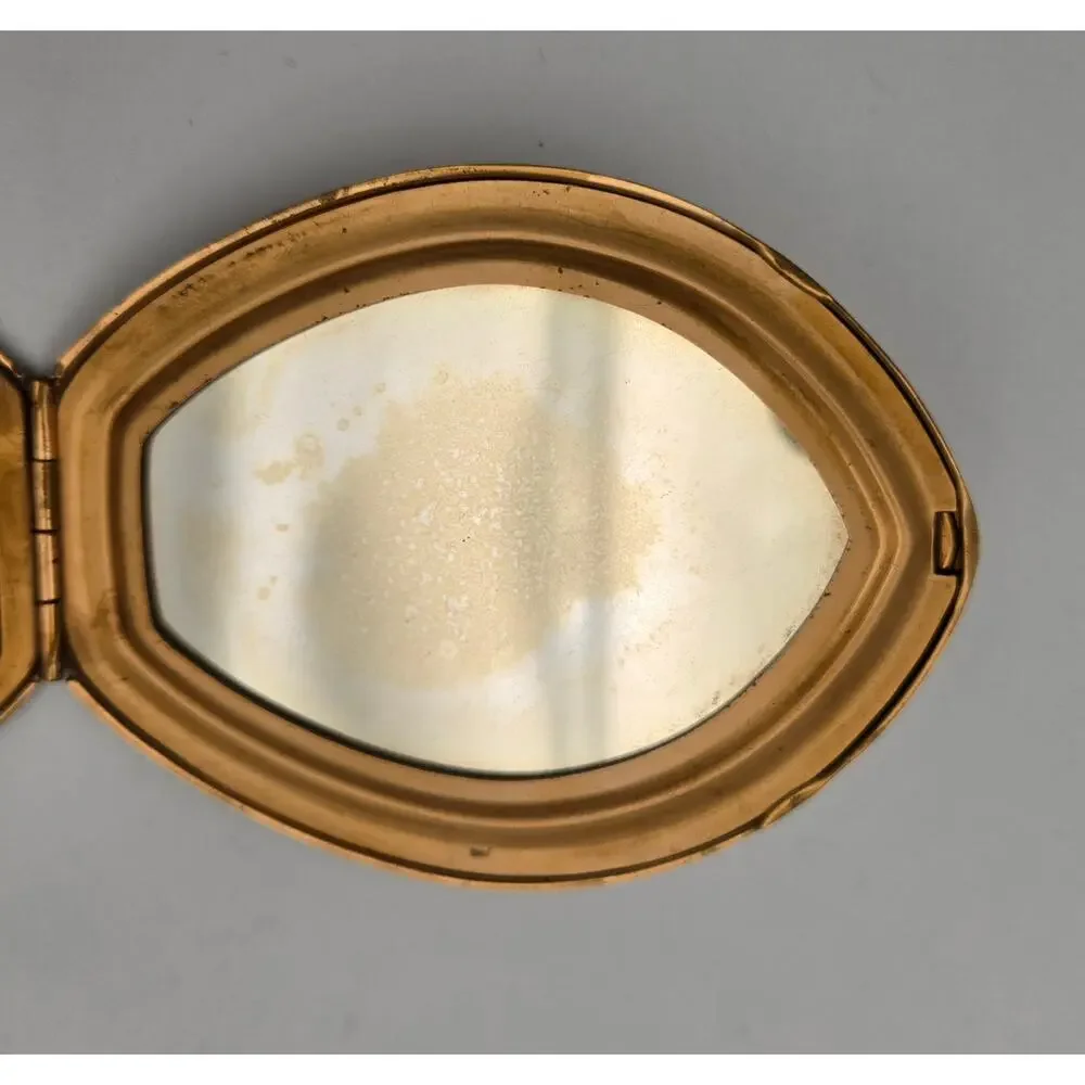 Elgin American Beauty Teardrop-Shaped Powder Compact with Mirror from 40s or 50s
